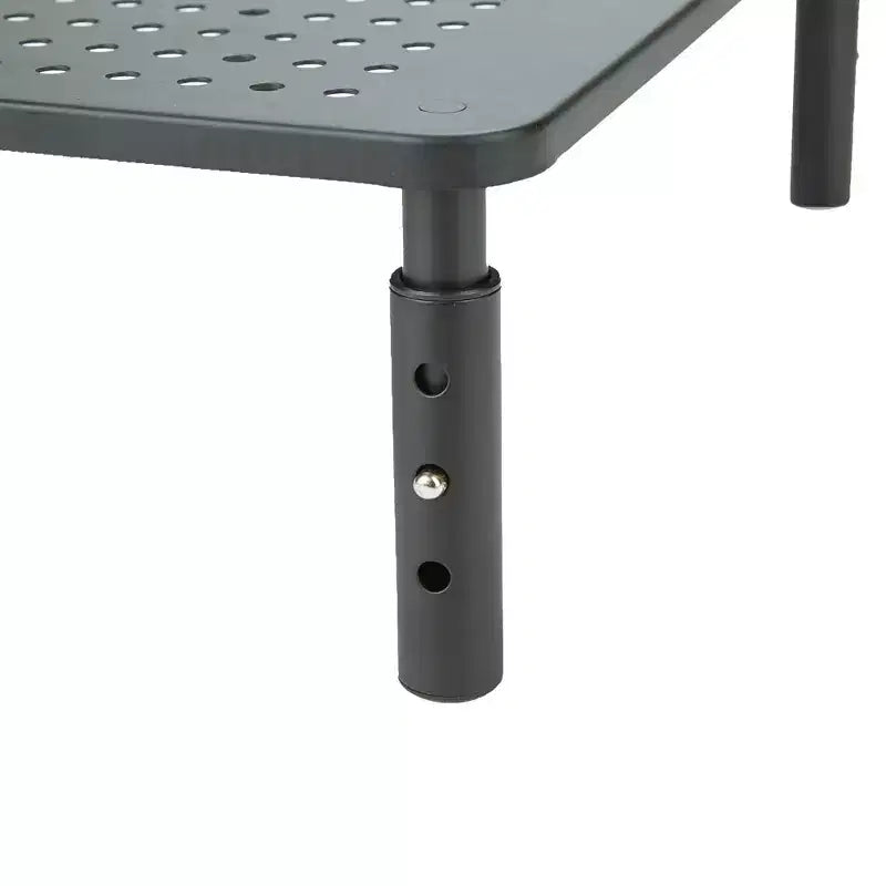 Support d'écran ventilé réglable en hauteur, réhausseur d'ordinateur portable en métal noir 36,8 cm L x 23,5 cm l x 10,2-14 cm H