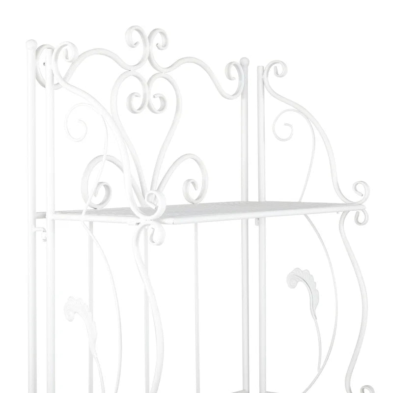 Étagère de Boulanger Pliable Haute à 5 Niveaux en Métal Décoratif pour Intérieur/Extérieur - Or ou Blanc - Roche River Decor