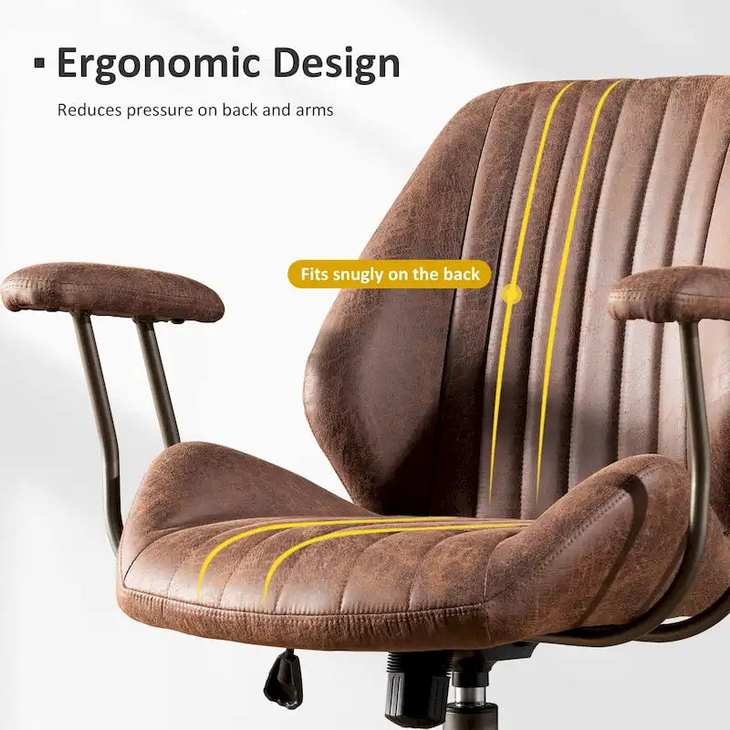 Chaise de bureau ergonomique en suède avec support lombaire