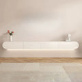 Meuble TV flottant en bois blanc avec rangement pour le salon