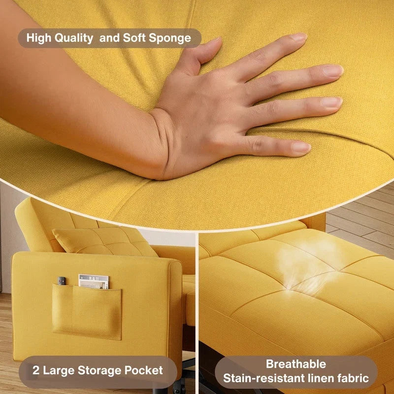 Canapé-lit convertible 3-en-1, Canapé-chaise dépliable, Lit pliant convertible pour salon