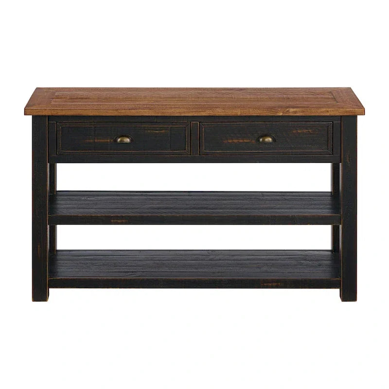 The Gray Barn Downington Table console de canapé à 2 tiroirs en bois massif