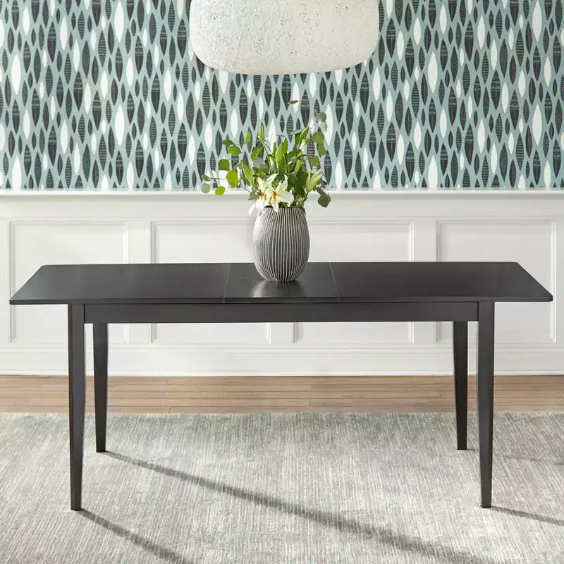 Table à manger extensible Butterfly en hévéa marron foncé pour 6 personnes