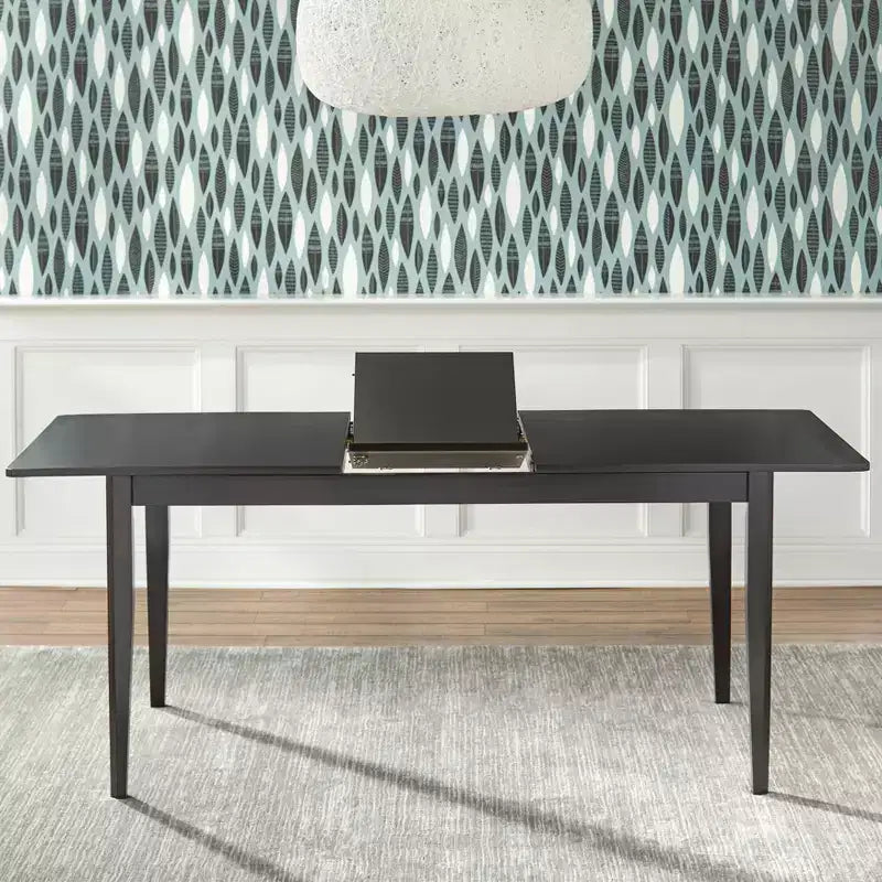 Table à manger extensible Butterfly en hévéa marron foncé pour 6 personnes