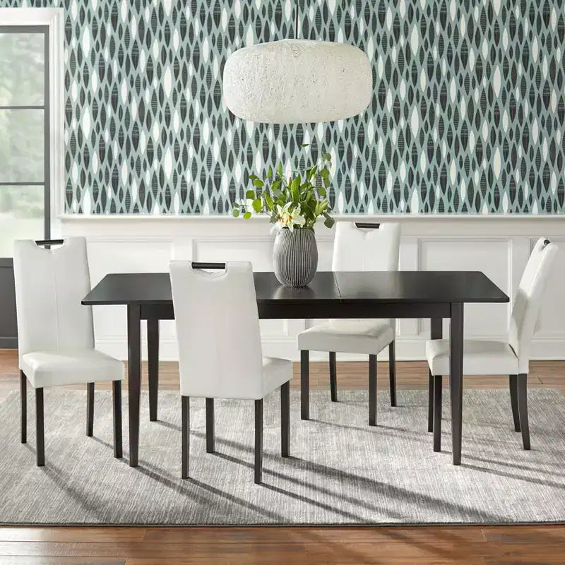 Table à manger extensible Butterfly en hévéa marron foncé pour 6 personnes