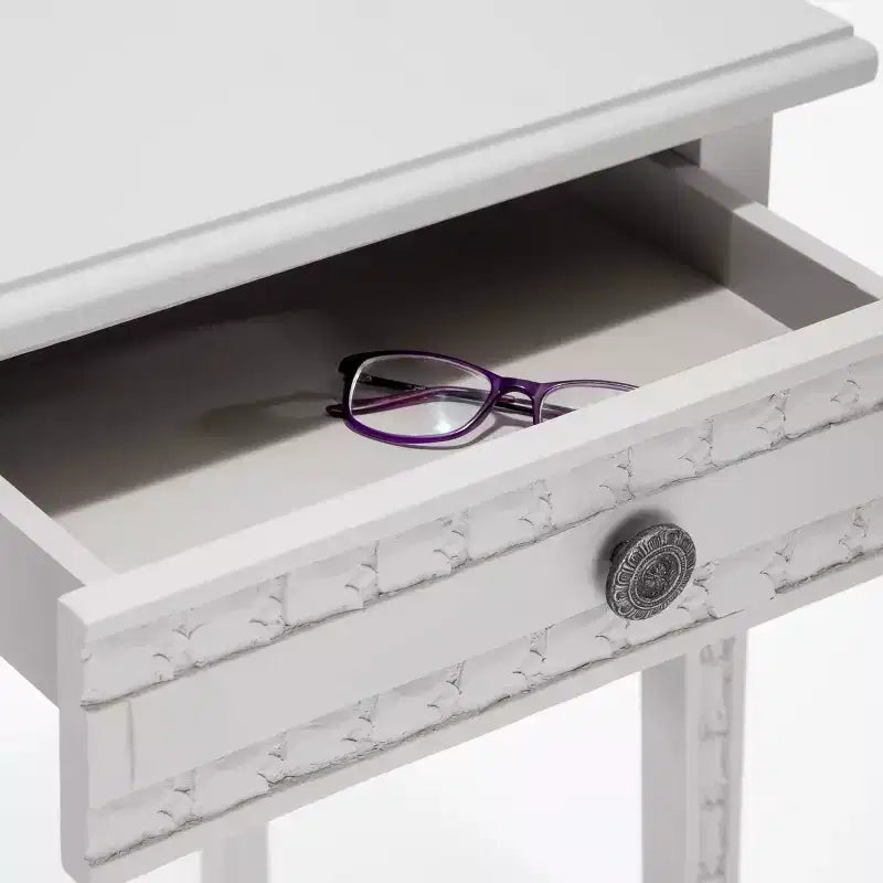 Table de chevet avec tiroir gris clair