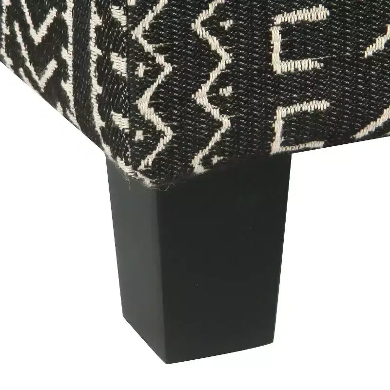 Pouf de rangement carré avec plateau amovible en onyx tapissé