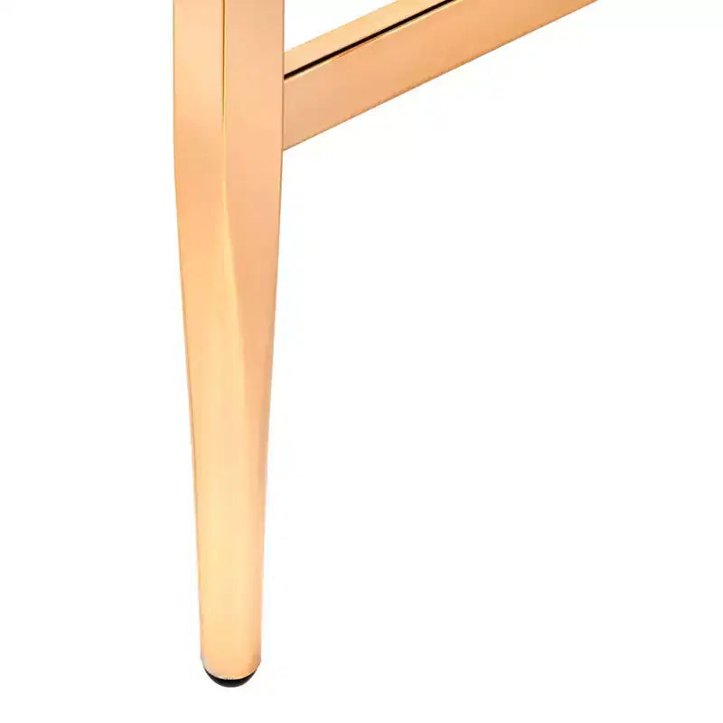 Bureau en verre du milieu du siècle, cadre en métal doré brillant avec étagère de rangement ouverte