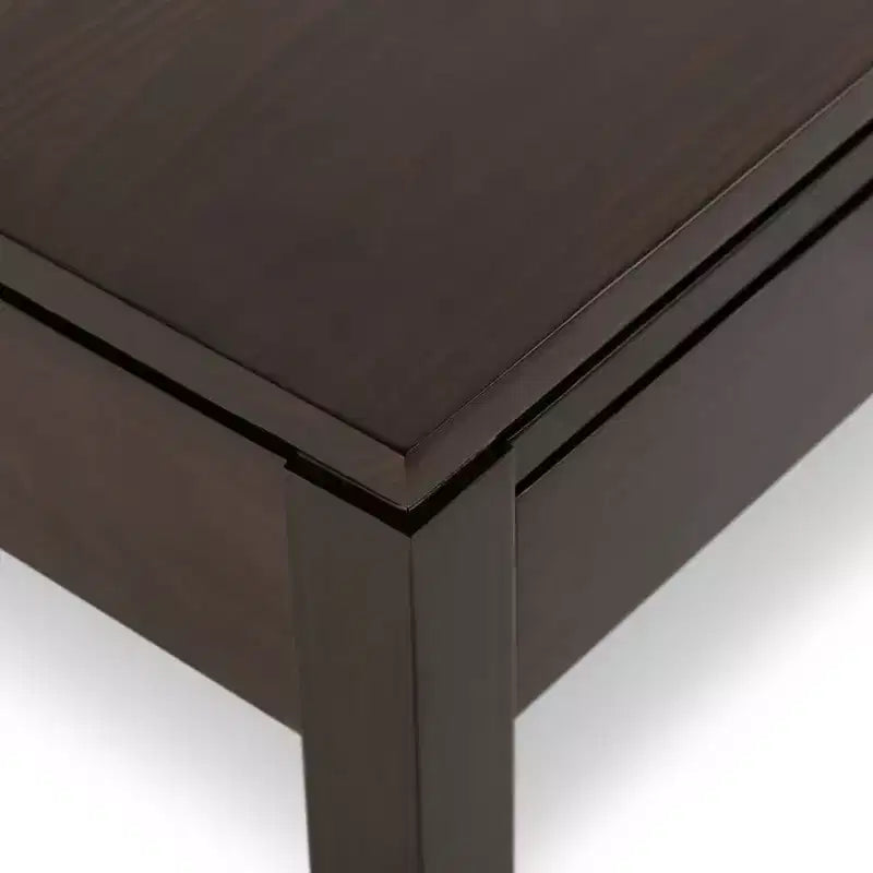 Table basse 42 po en pin massif brun acajou avec 2 tiroirs