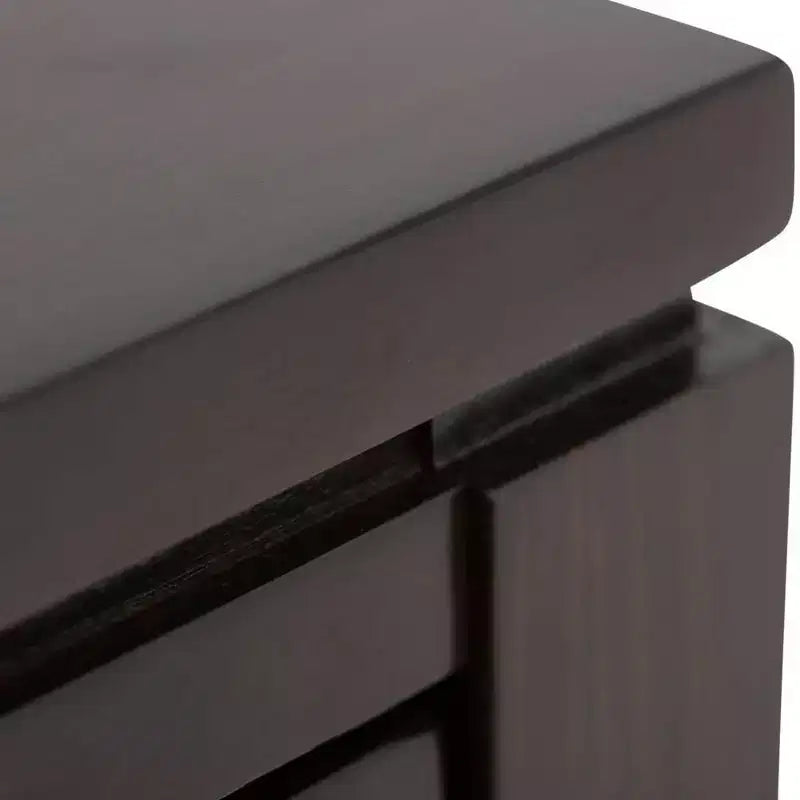 Table basse 42 po en pin massif brun acajou avec 2 tiroirs