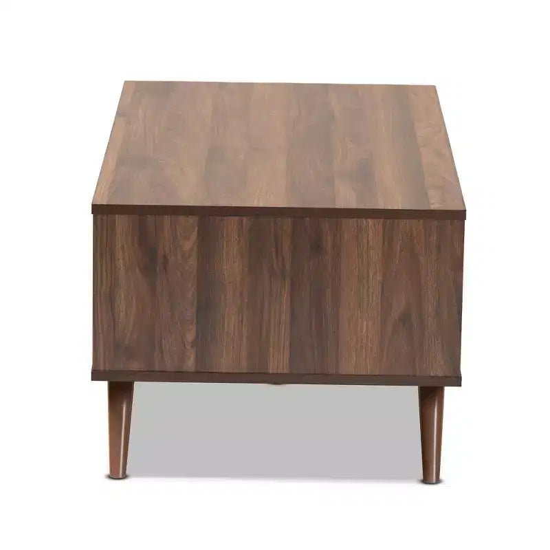 Table basse en bois bicolore 1 tiroir Gris/Noyer