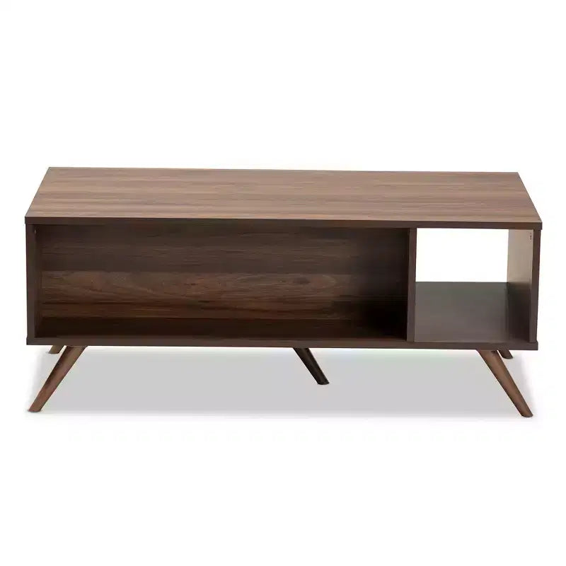 Table basse en bois bicolore 1 tiroir Gris/Noyer
