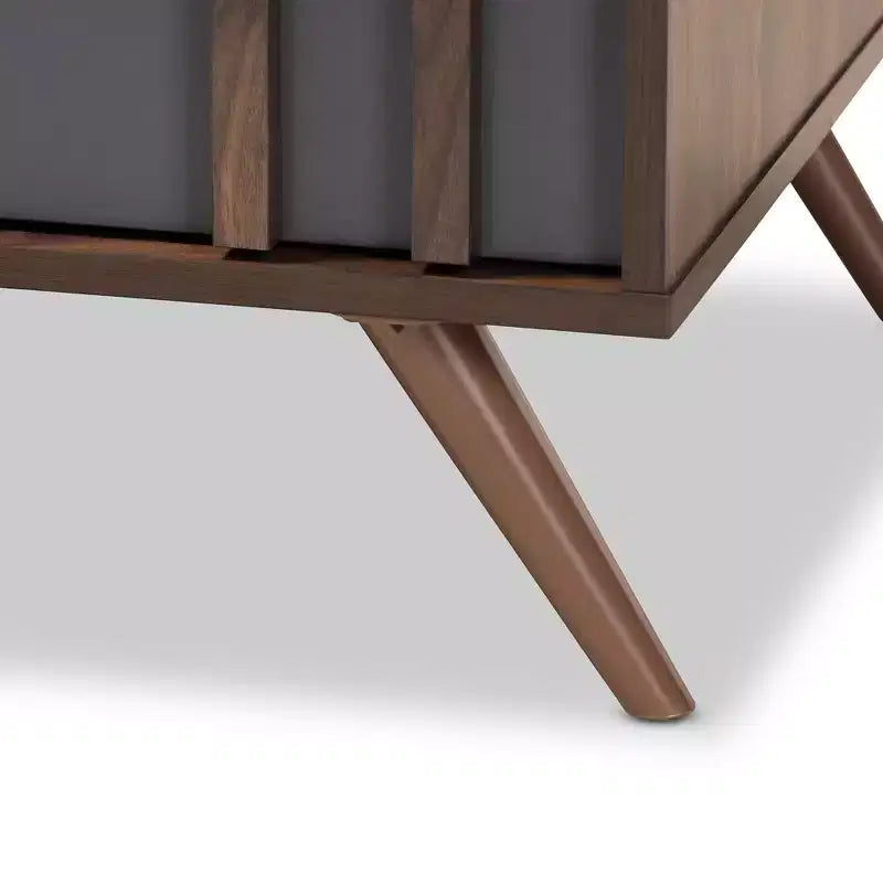 Table basse en bois bicolore 1 tiroir Gris/Noyer