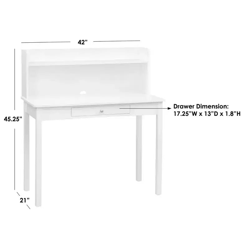 Bureau compact avec huche blanc