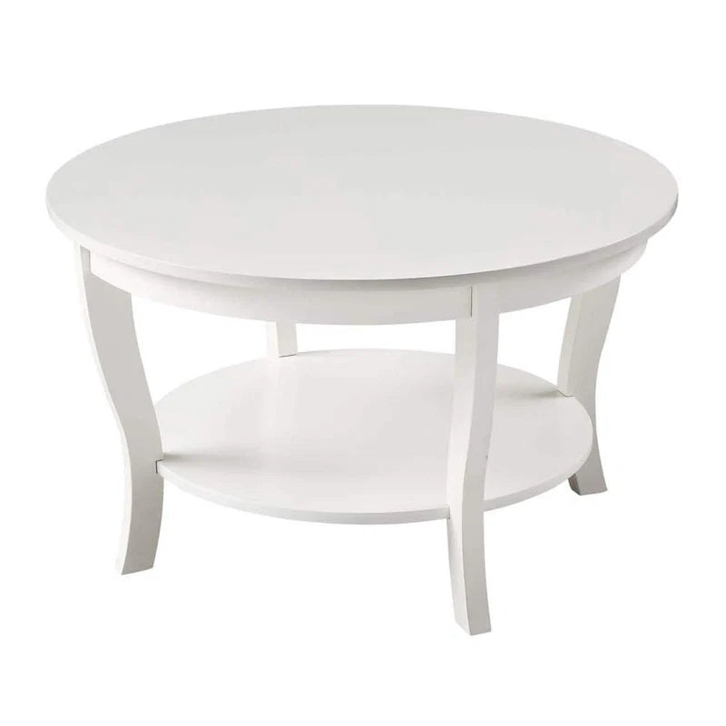 Table basse ronde avec étagère