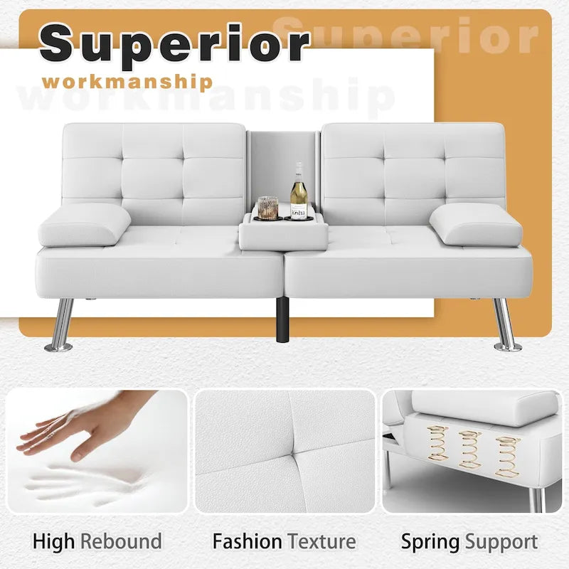 Canapé Futon Convertible Homall avec Porte-gobelets et Oreillers