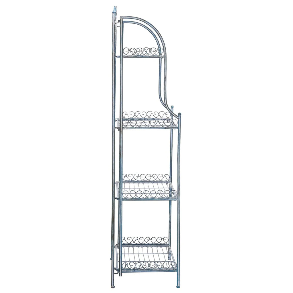 SAFAVIEH Bryn Étagère de boulanger d'extérieur victorienne en fer forgé à 4 niveaux - 63,5 cm l x 38,1 cm P x 160 cm H - 25L x 15P x 63H