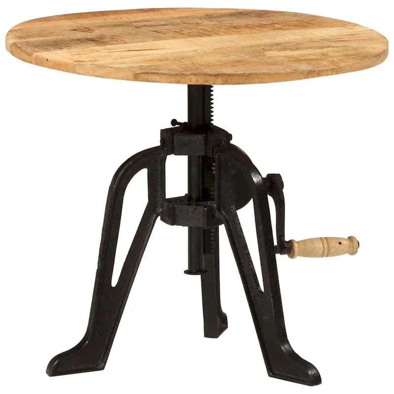 vidaXL Table d'appoint Table basse ronde Bout de canapé Bois massif et fonte