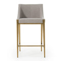 Tabouret de comptoir contemporain Modrest Fairview gris et laiton