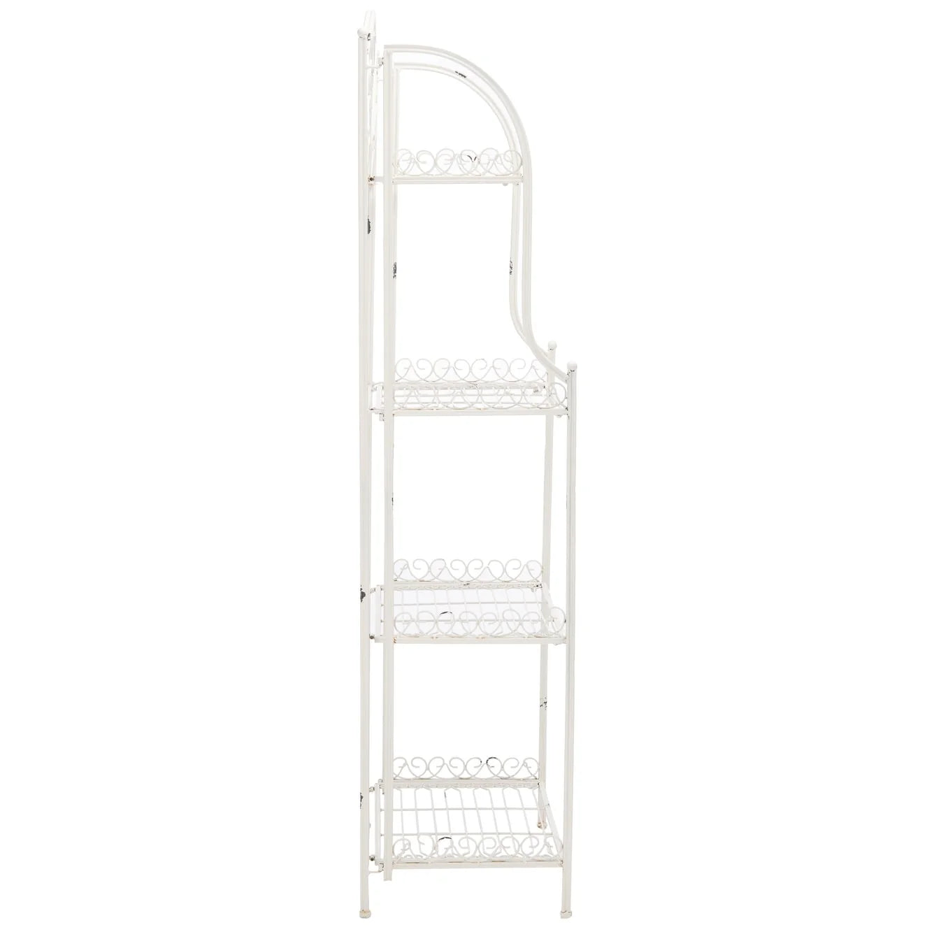 SAFAVIEH Bryn Étagère de boulanger d'extérieur victorienne en fer forgé à 4 niveaux - 63,5 cm l x 38,1 cm P x 160 cm H - 25L x 15P x 63H