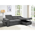 Roomfitters 103 Canapé sectionnel convertible avec méridienne de rangement, appuie-têtes réglables, canapé d'angle en L avec fonction couchage, gris foncé