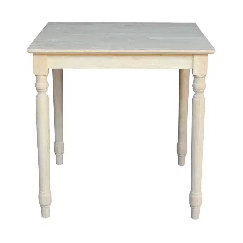 Table de salle à manger carrée en bois massif de 30 po en parawood non finie