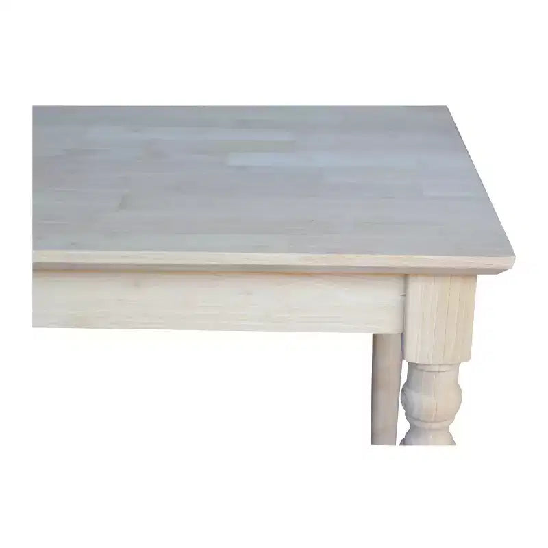 Table de salle à manger carrée en bois massif de 30 po en parawood non finie