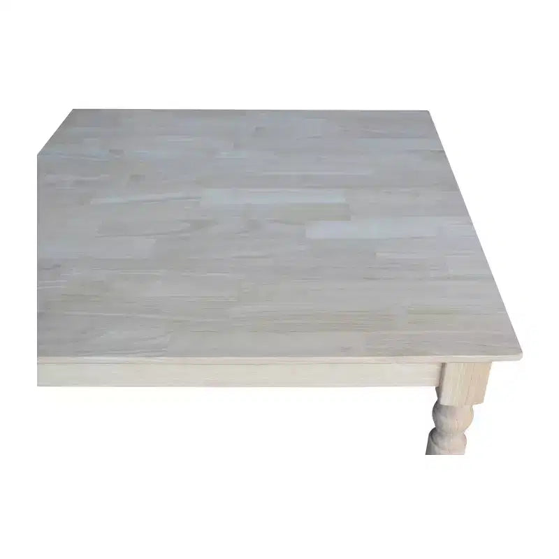 Table de salle à manger carrée en bois massif de 30 po en parawood non finie