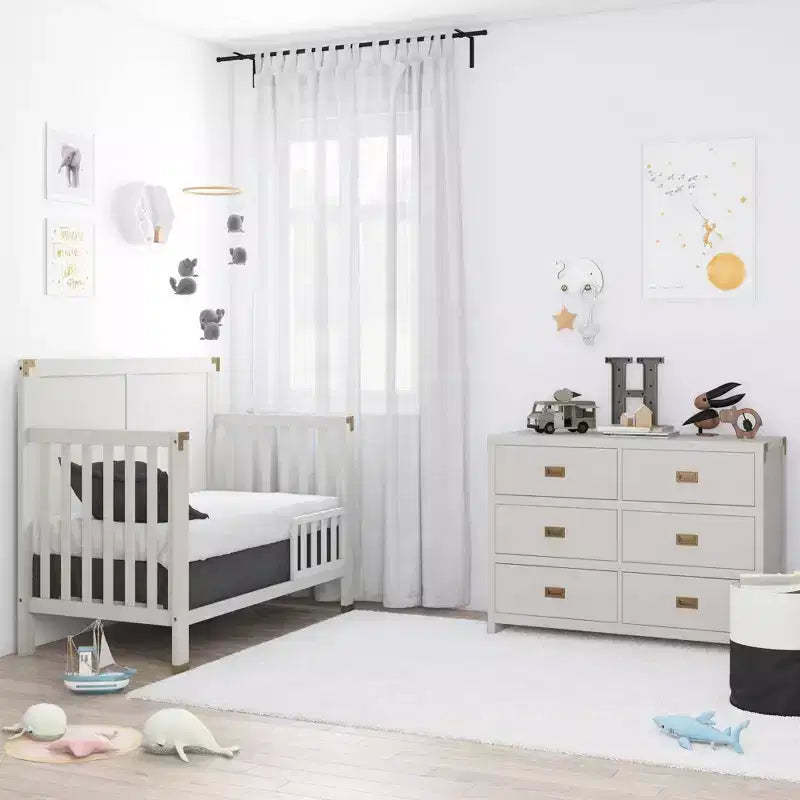 Barrière de conversion en bois peint pour lits de bébé transformables