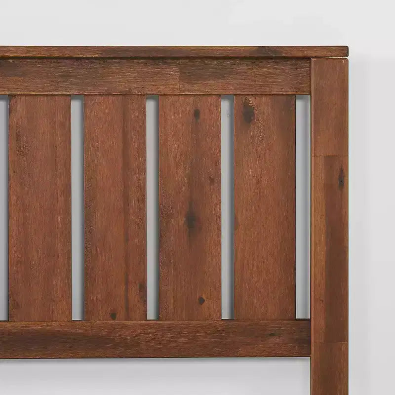 Lit plateforme en bois avec tête de lit, finition espresso