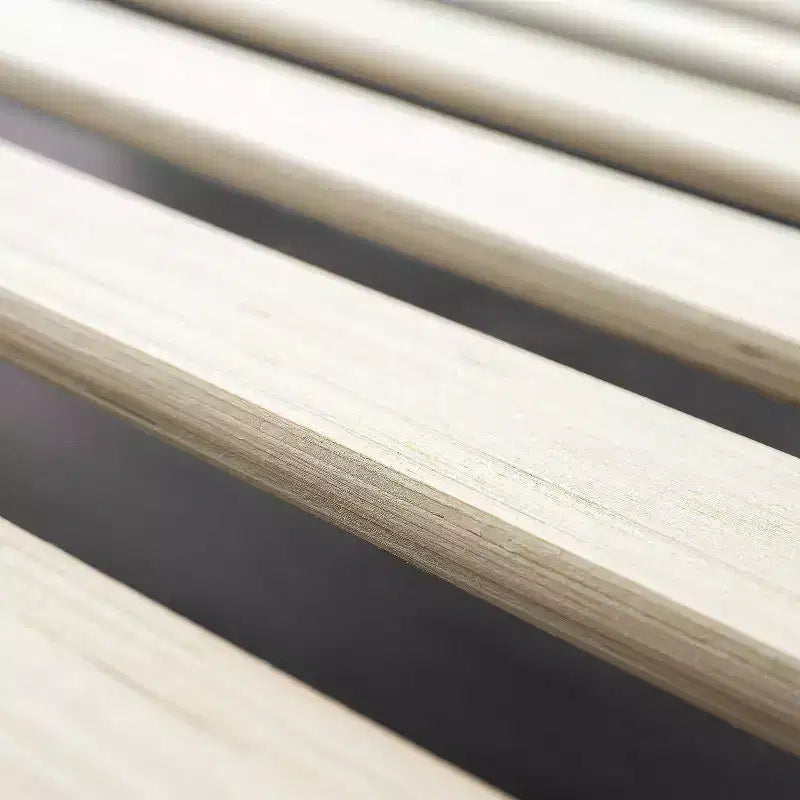 Lit plateforme en bois avec tête de lit, finition espresso