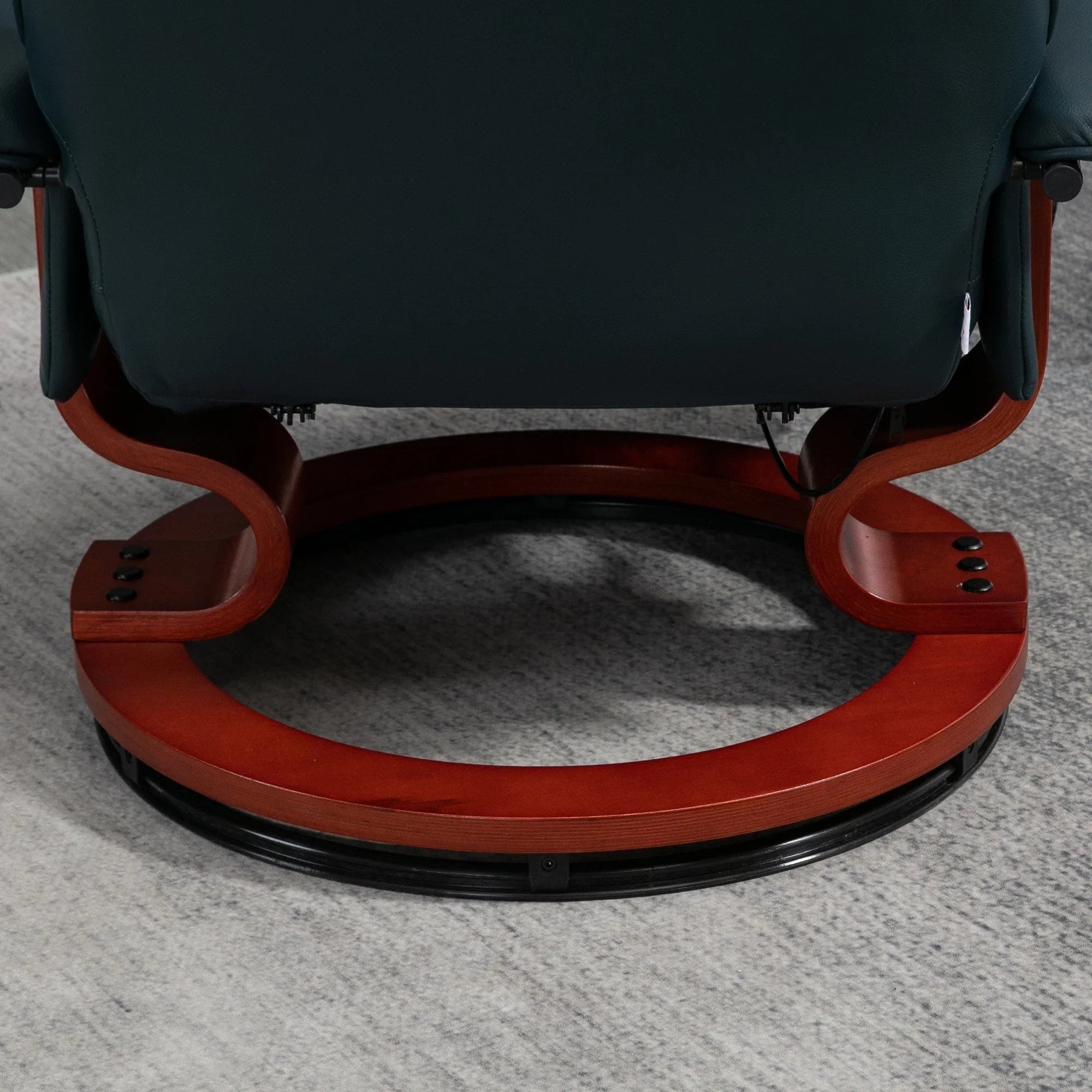 Fauteuil inclinable manuel pivotant en similicuir HomCom avec repose-pieds confortable et relaxant