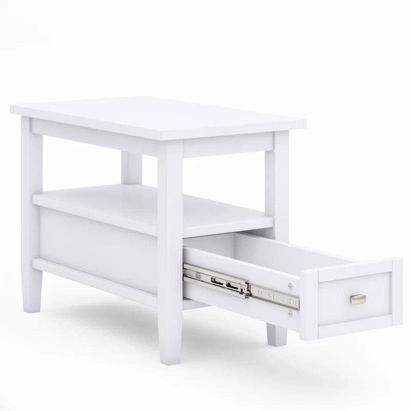 WYNDENHALL Norfolk Table d'appoint étroite de style transitionnel rectangulaire en bois massif, 35,5 cm de large – 35,5 cm de large