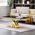 Table basse moderne de 48 po, table basse rectangulaire avec piédestal en X, tables basses pour salon