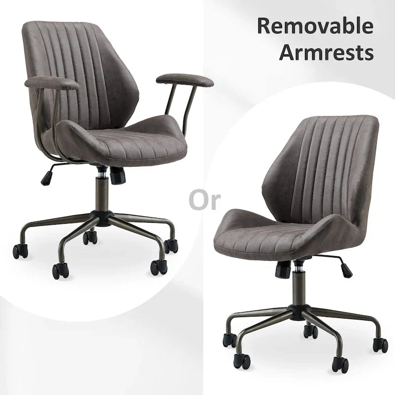 Chaise de bureau ergonomique en suède avec support lombaire