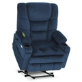 Fauteuil inclinable électrique double moteur grand et large MCombo avec massage et double chauffage pour personnes âgées de grande taille, tissu R7635