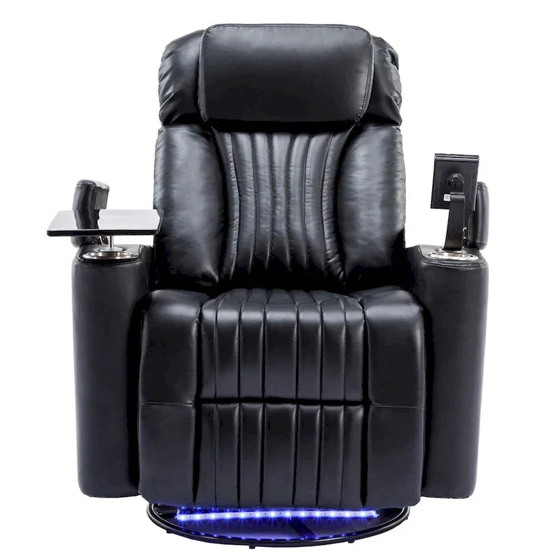 Fauteuil inclinable motorisé de cinéma maison multifonctionnel pivotant à 270°