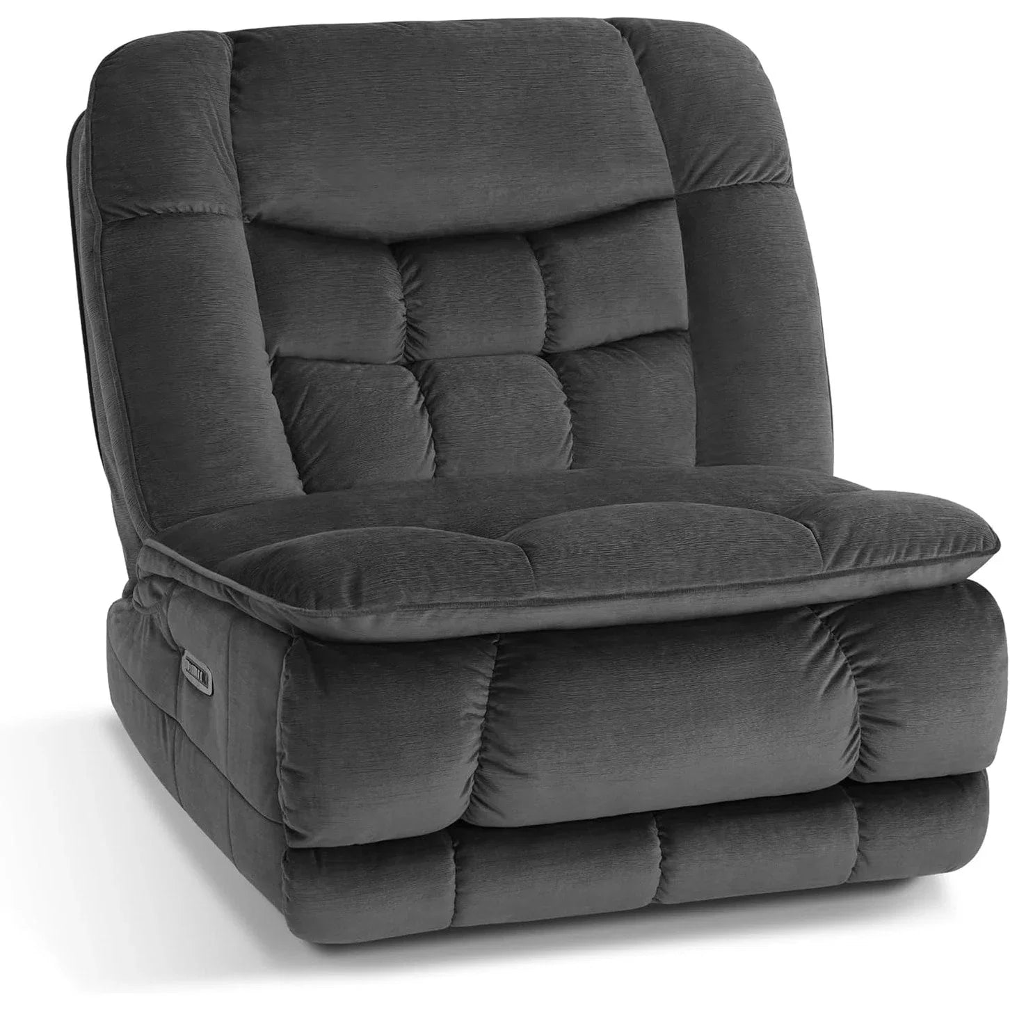 MCombo Fauteuil inclinable électrique sans accoudoirs surdimensionné à double moteur, inclinable Zeroarms parfait pour le salon en tissu PR607
