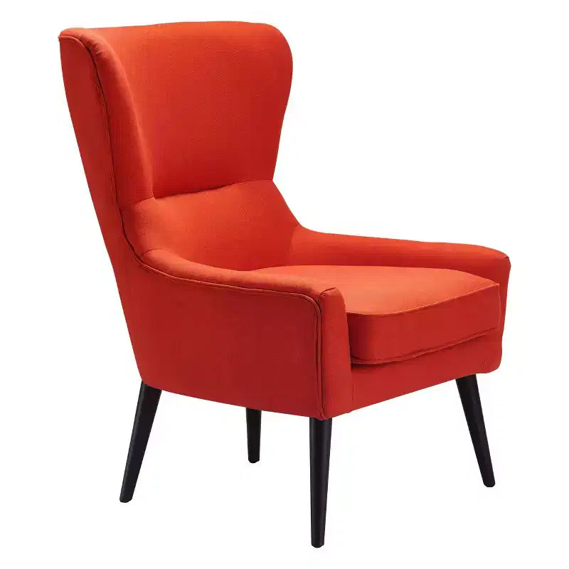 Fauteuil scandinave à oreilles en similicuir touffeté