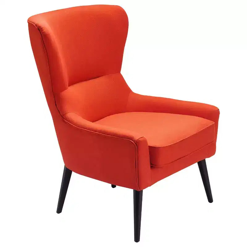 Fauteuil scandinave à oreilles en similicuir touffeté
