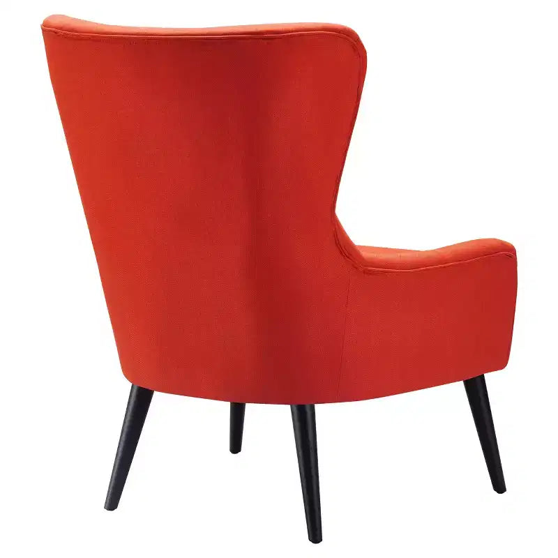 Fauteuil scandinave à oreilles en similicuir touffeté