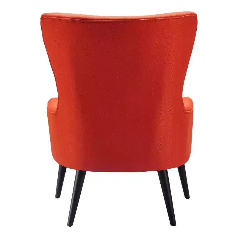 Fauteuil scandinave à oreilles en similicuir touffeté