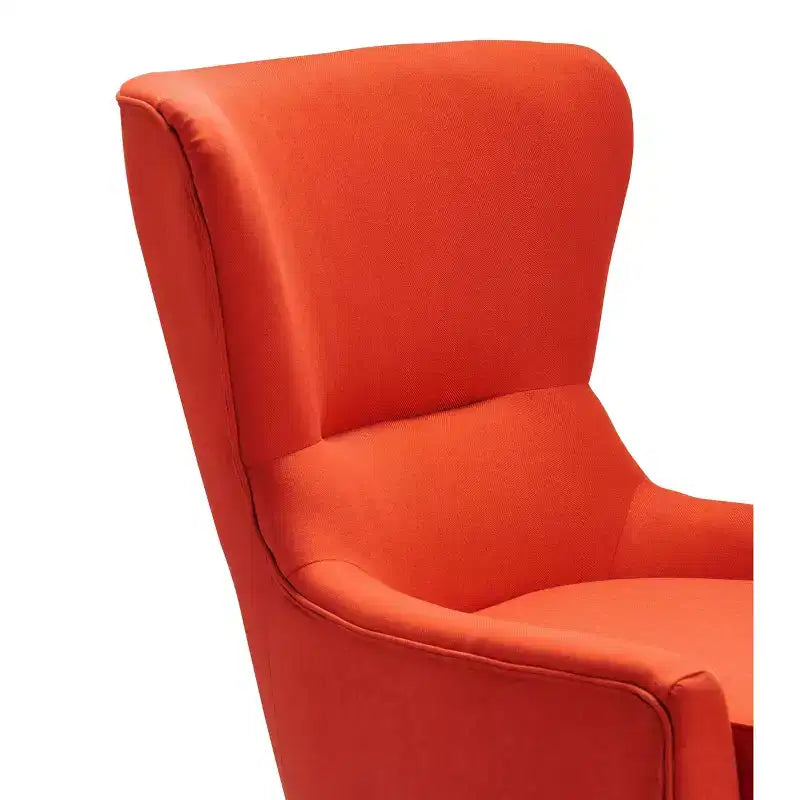 Fauteuil scandinave à oreilles en similicuir touffeté