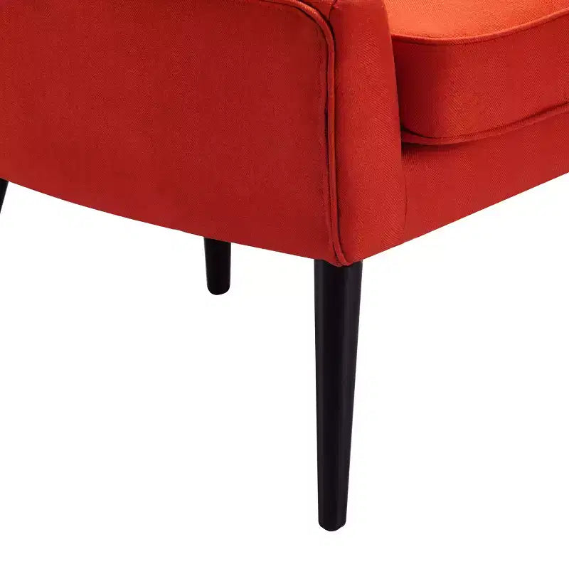 Fauteuil scandinave à oreilles en similicuir touffeté