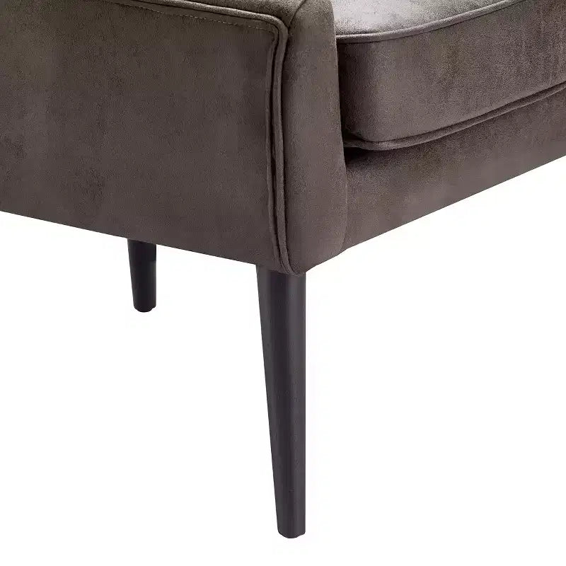 Fauteuil scandinave à oreilles en similicuir touffeté