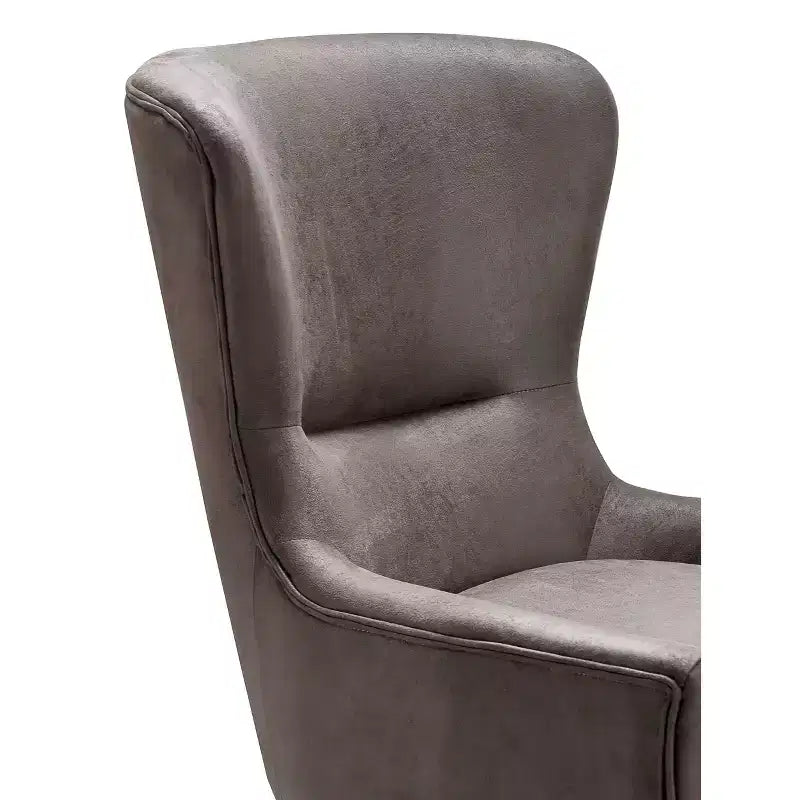 Fauteuil scandinave à oreilles en similicuir touffeté