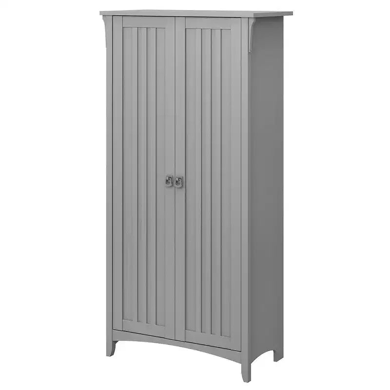 Meuble de rangement haut avec portes, 5 étagères, style Mission