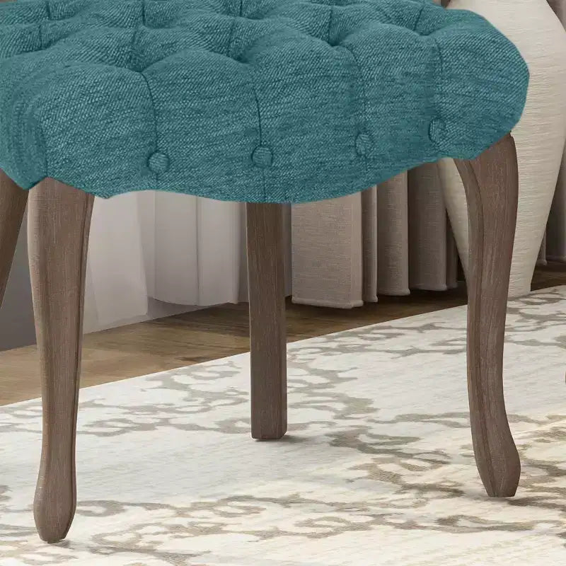 Ensemble de 2 chaises de salle à manger capitonnées en bois d'hévéa dossier King Louis