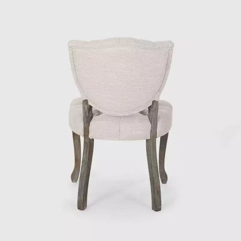 Ensemble de 2 chaises de salle à manger capitonnées en bois d'hévéa dossier King Louis