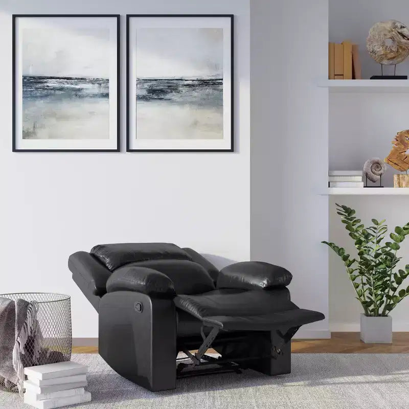 Fauteuil inclinable manuel en similicuir avec inclinaison multiposition